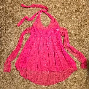 Sheer halter dress